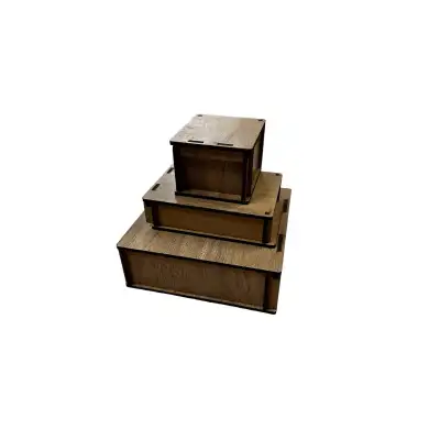 Ahşap Kutu Lazer Kesim 5x5x4 cm