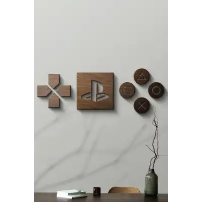 Ahşap Playstation Dekoratif Tablo