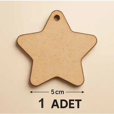 Ahşap Yıldız 5 Cm Boyanabilir 1 Adet