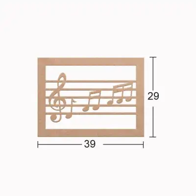 Boyanabilir Ahşap Müzik Notaları Dekorlu Duvar Dekorasyonu