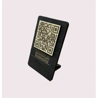 Cafe Restaurantlar için Ahşap Qr Menu