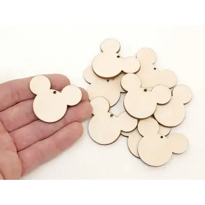 Dekoratif Ahşap Mickey Mouse Figürü 50 Adet