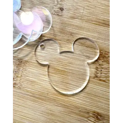 Dekoratif Mickey Mouse Silüeti Akrilik Şeffaf Pleksi Süs 30 adet