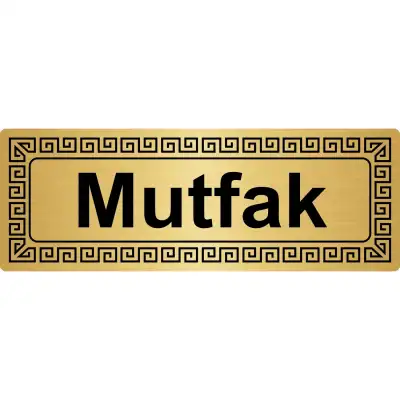Mutfak Metal Yönlendirme Levhası Altın 7 x 20 cm