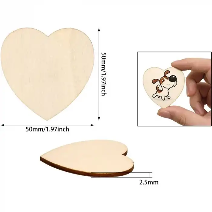 Ahşap Kalp 6 Cm Boyanabilir 1 Adet