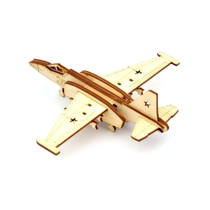 Ahşap Kendin Yap 3D Maket Savaş Uçağı Puzzle