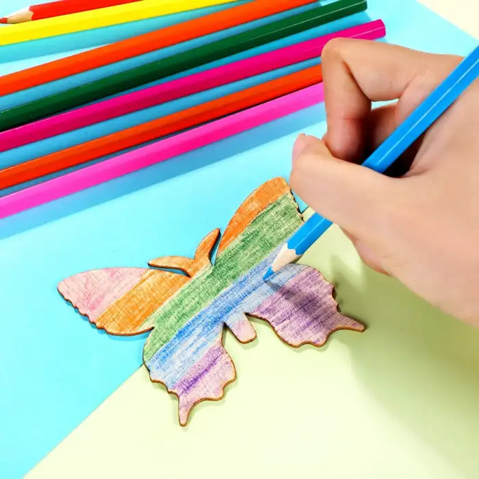 Boyanabilir Ahşap Kelebek 6x6 Cm 100 Adet