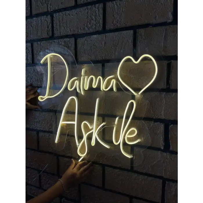 Daima Aşk Ile Yazılı Neon Led