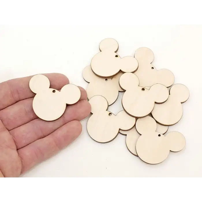 Dekoratif Ahşap Mickey Mouse Figürü 50 Adet
