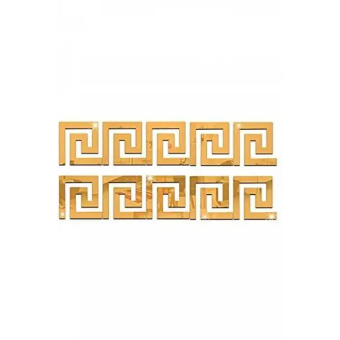 Dekoratif Labirent Bordür 20 Adet Gold Pleksi Dekor Ayna 8x7 Cm