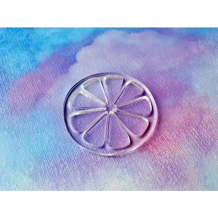 Dekoratif Limon Dilimi Şeffaf Akrilik 3mm pleksi mika 30 adet
