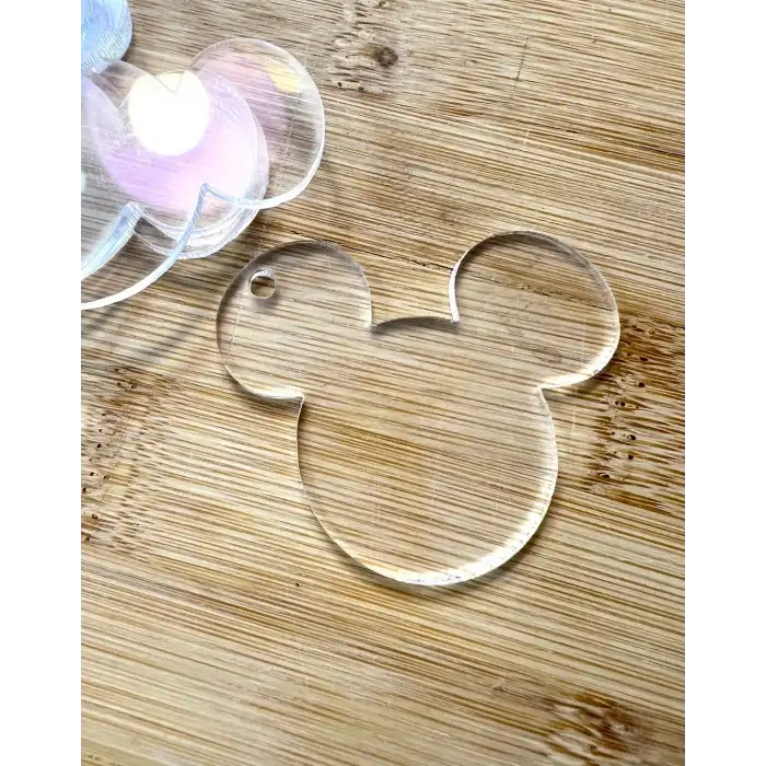 Dekoratif Mickey Mouse Silüeti Akrilik Şeffaf Pleksi Süs 30 adet