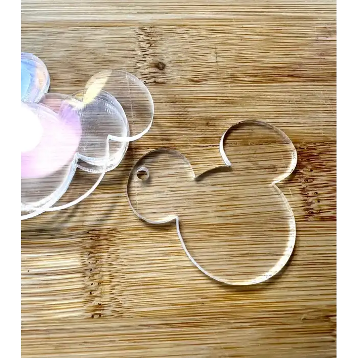 Dekoratif Mickey Mouse Silüeti Akrilik Şeffaf Pleksi Süs 30 adet