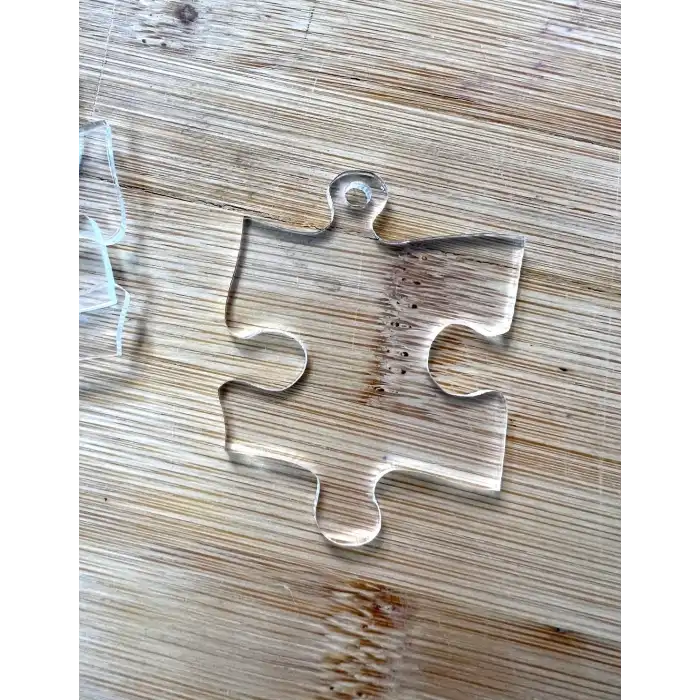 Dekoratif Puzzle Parçası Silüeti Akrilik Şeffaf Pleksi Süs 30 adet