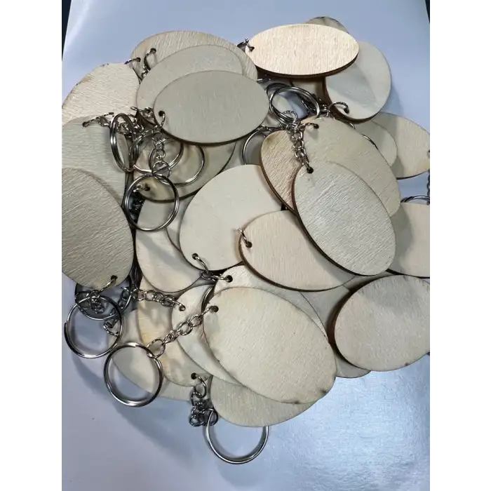 Doğal Ahşap Anahtarlık Kavak 3,5x5,5 cm