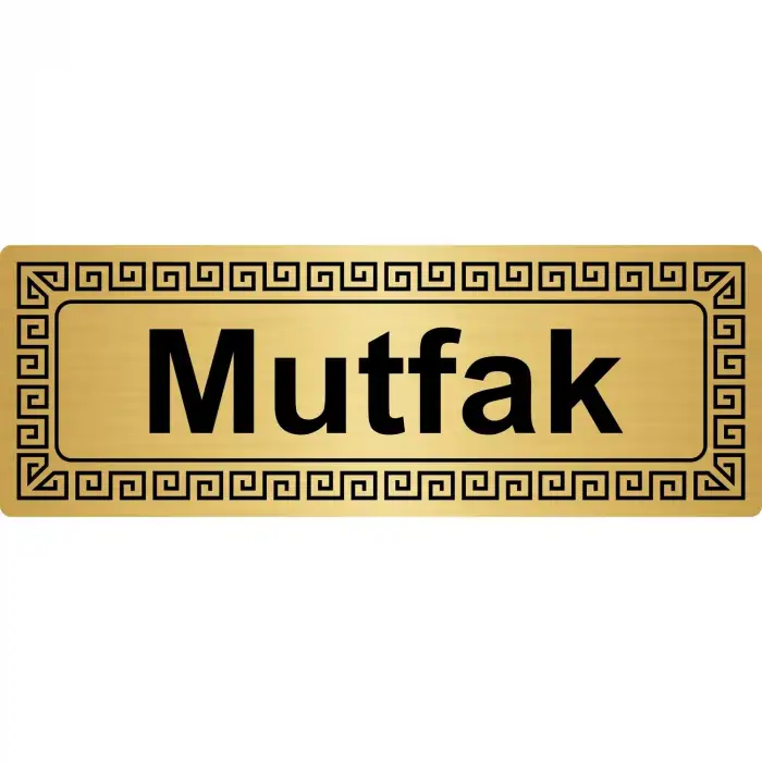Mutfak Metal Yönlendirme Levhası Altın 7 x 20 cm