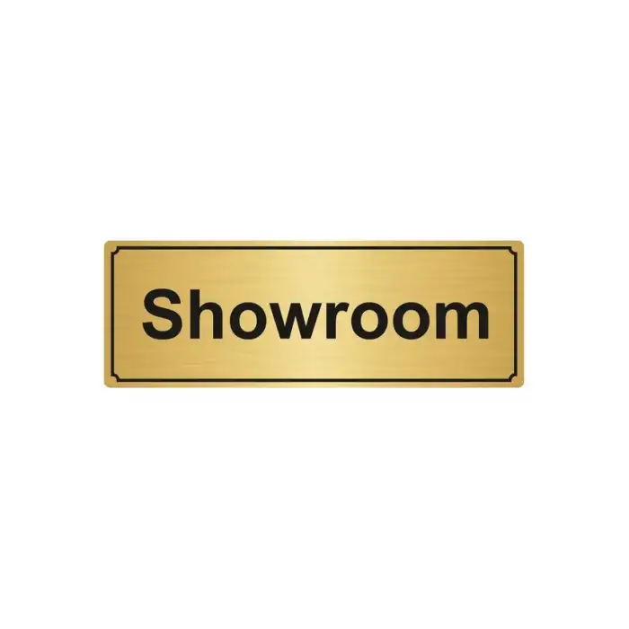 Showroom Yönlendirme Levhası 7Cmx20Cm Altın Renk Metal