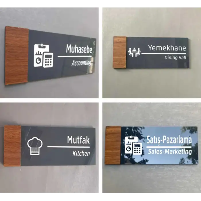 Wooden Seri Yönlendirme Tabela Levha
