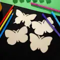 Boyanabilir Ahşap Kelebek 6x6 Cm 100 Adet