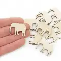 Dekoratif Ahşap Fil Figürü Süsü 5x5 cm 50 Adet
