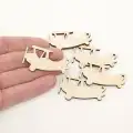 Dekoratif Ahşap Retro Vintage Uçak Figürü 50 Adet