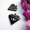 Diamond Elmas Obje Süs Siyah Akrilik 3mm Pleksi Kesim