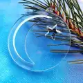 Hilal ve Yıldız Noel Süsü Şeffaf 3 mm akrilik pleksiglass 30 adet