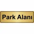 Park Alanı Yönlendirme Levhası 7 x 20 cm Altın Renk Metal