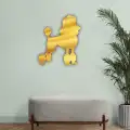 poodle köpek Silüeti Gold Gümüş Pleksi