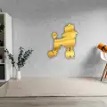 poodle köpek Silüeti Gold Gümüş Pleksi