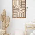 Rustik Boho Tarzı 3lü Ahşap Duvar Dekoru, Modern Ahşap Sanatı, Soyut Ahşap Bohem Ev Dekorasyonu