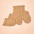 Sevimli Iş Makinası Ahşap Boyama 14x12 cm