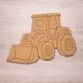 Sevimli Iş Makinası Ahşap Boyama 14x12 cm