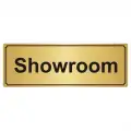 Showroom Yönlendirme Levhası 7Cmx20Cm Altın Renk Metal