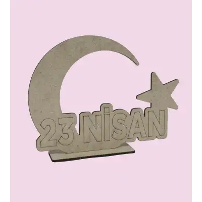 23 Nisan Ahşap Boyama Seti Ay Yıldız & Bayrak Figürlü