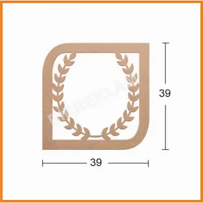 Boyanabilir Dekoratif Desen Duvar Dekorasyonu 39x39 cm mdl12