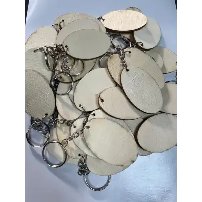 Doğal Ahşap Anahtarlık Kavak 3,5x5,5 cm