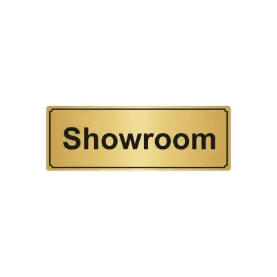 Showroom Yönlendirme Levhası 7Cmx20Cm Altın Renk Metal