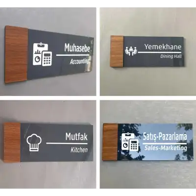 Wooden Seri Yönlendirme Tabela Levha