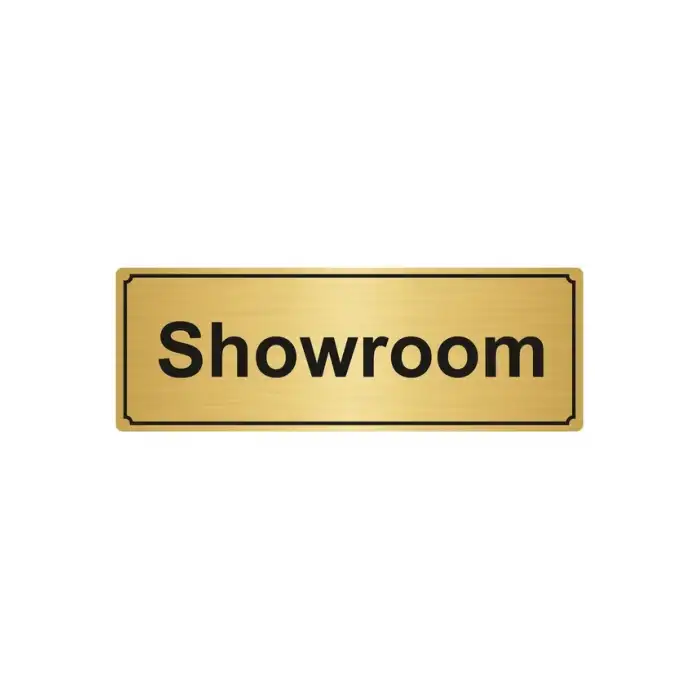 Showroom Yönlendirme Levhası 7Cmx20Cm Altın Renk Metal