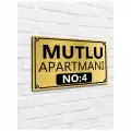 Apartman-site Kapı Isimliği Kapı Tabelası Gold 20x29 Cm