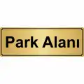 Park Alanı Yönlendirme Levhası 7 x 20 cm Altın Renk Metal