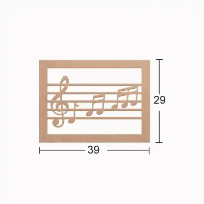 Boyanabilir Ahşap Müzik Notaları Dekorlu Duvar Dekorasyonu