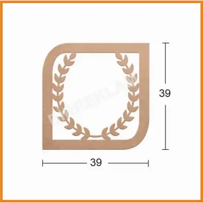 Boyanabilir Dekoratif Desen Duvar Dekorasyonu 39x39 cm mdl12