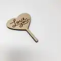 Kalp Dekorlu Love You yazılı Ahşap Saksı Yazısı Süs 10 adet