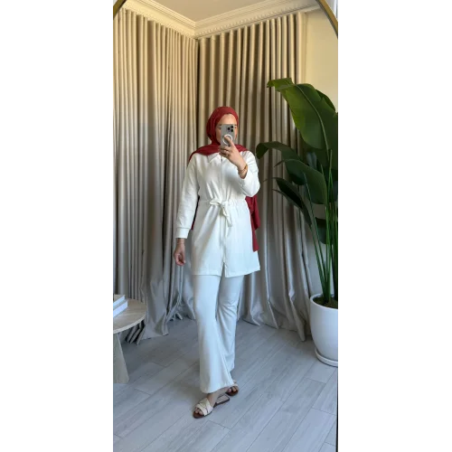 BELDEN BAĞLAMALI OYSH TAKIM BEYAZ