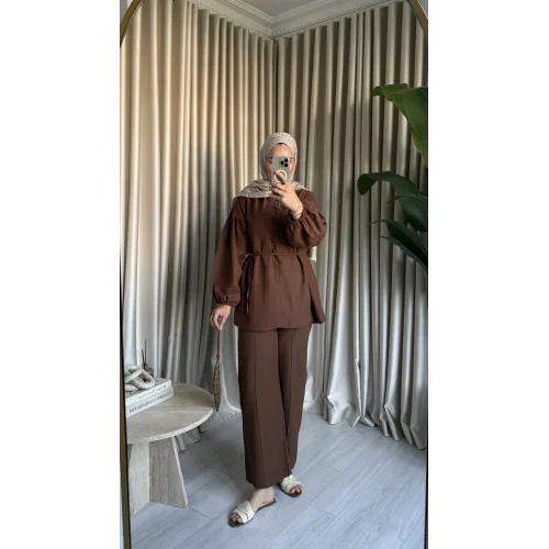 LAİDE KETEN TAKIM KAHVE