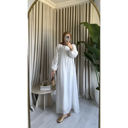 LİNEN ELBİSE BEYAZ