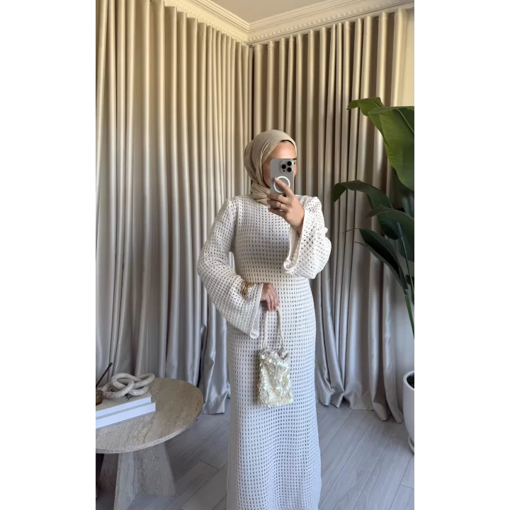 AJUR ELBİSE BEJ