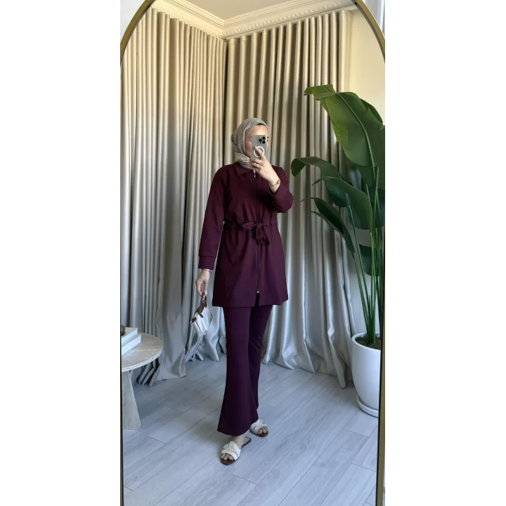 BELDEN BAĞLAMALI OYSH TAKIM BORDO